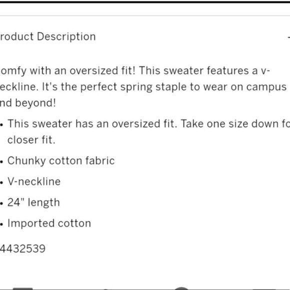 PINK Victoria’s Secret Heritage V Neck Sweater - Picture 4 of 7